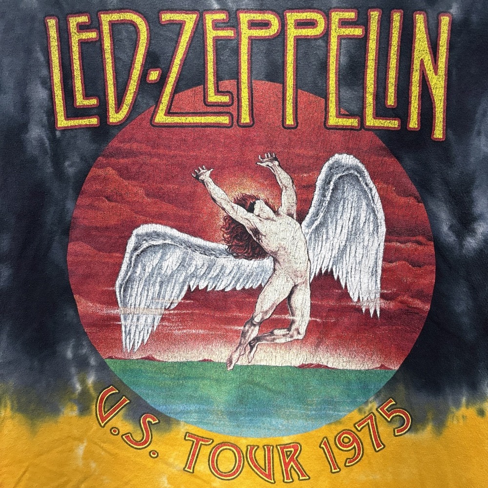 Led Zeppelin Icarus Tie-Dye T-shirt Size L Swan Song Concert Band Tee - Picture 4 of 8